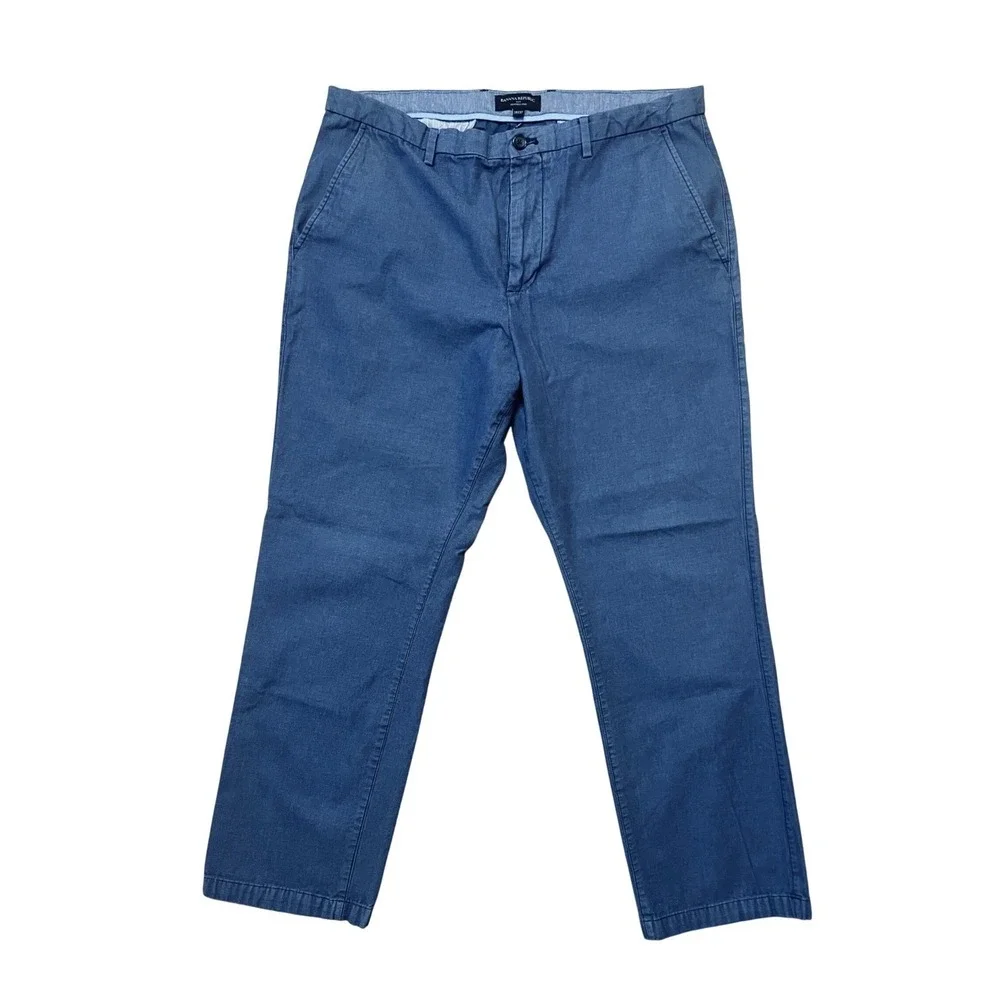 Banana Republic Kentfield Pant Mens 38x32 Blue Chino Cotton Casual Trousers‎